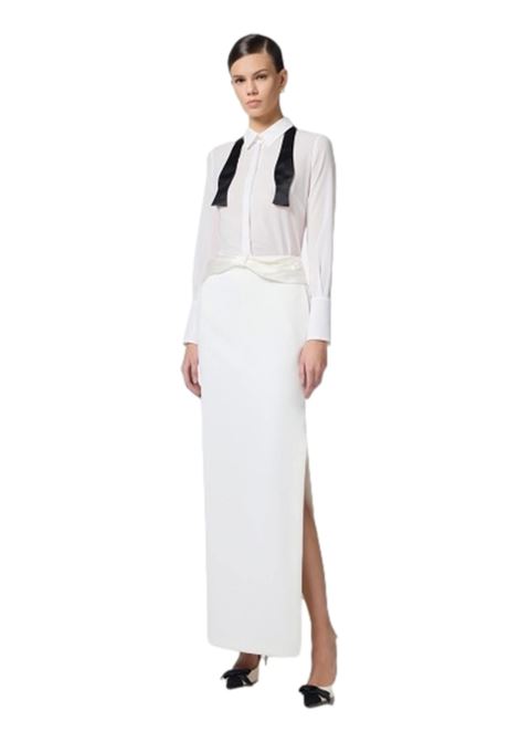 Crepe skirt with satin bow ELISABETTA FRANCHI | skirts | GO10151E2360